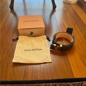 Louis Vuitton Brown and Gold Monogram Belt. NWT